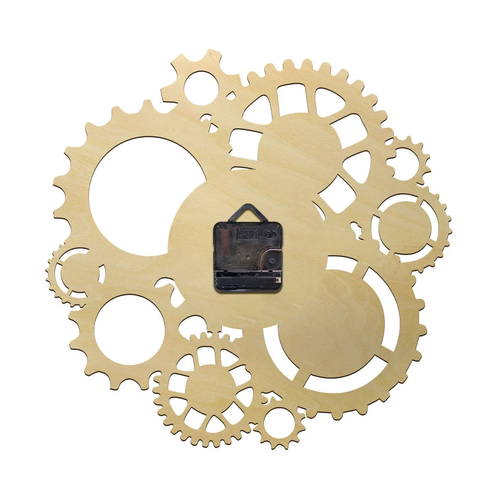 Настенные часы в стиле стимпанк деревянные настенные с шестеренками и