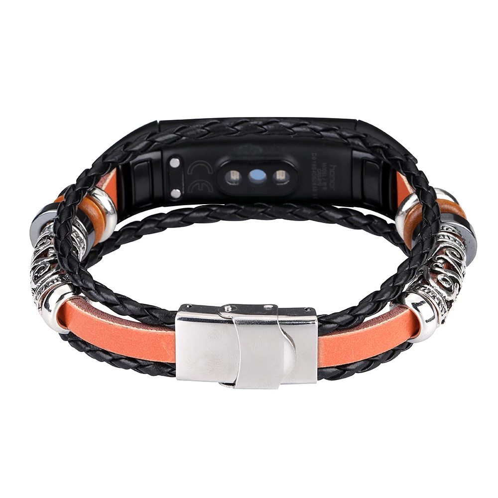 

FIFATA Retro Style Leather Watch Band For Huawei Honor Band 5 Smart Watch DIY Wristband Replace Accessories For Honor Band 4