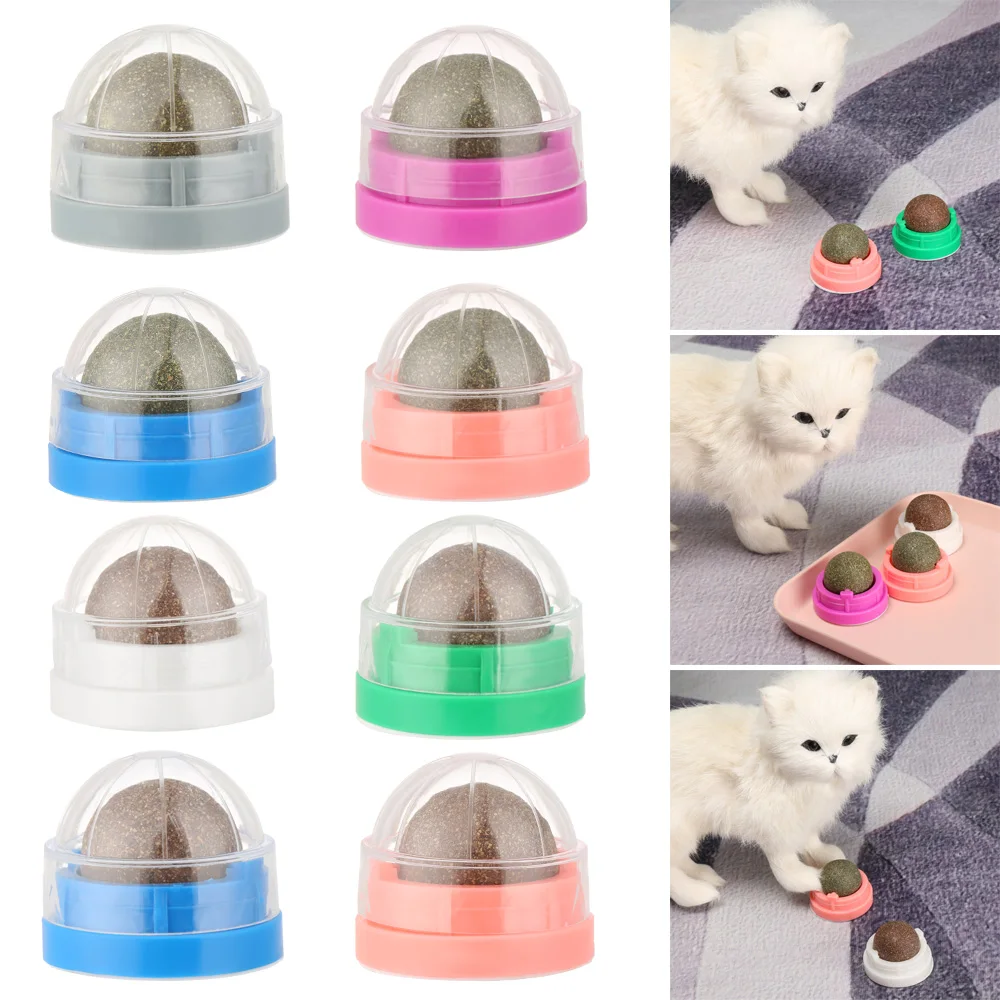 Вращающийся натуральная кошачья мята шаровая съедобные кошка игрушка помочь