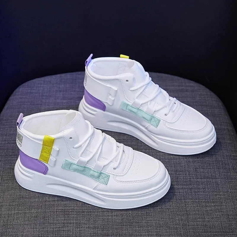 

2020 New Casual Shoes Women Sneakers Autumn White Light Sneakers Platform Med Heel Ladies Comfortable Shoe, Vulcanized Shoes