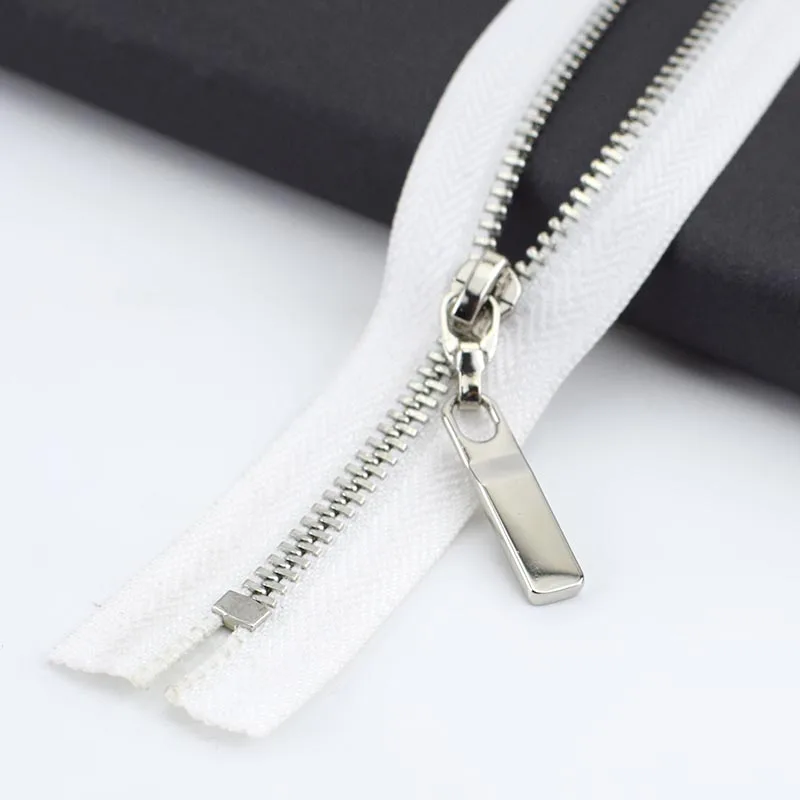 white silver 3 шт. Meetee 3#20 см металлическая молния Медь зуб Closeend застежка-молния одежда джинсы карман на молнии сумки кошелек Ремонтный комплект аксессуары - Цвет: white silver