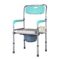 Senior aluminum alloy sitting toilet seat bath sitting with toilet chair folding portable toilet seat for adults