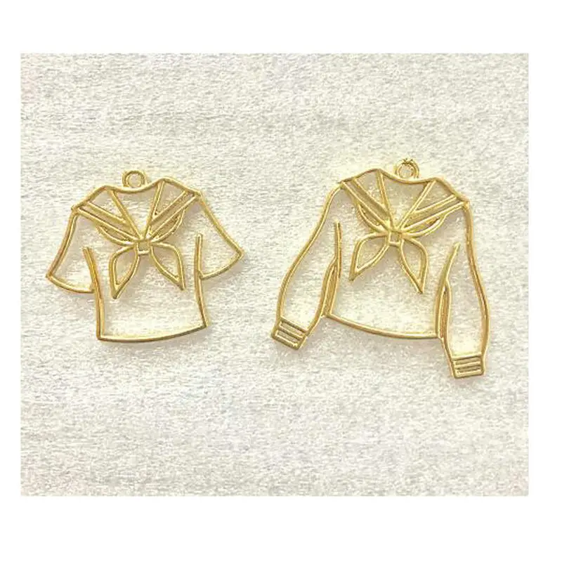

5pcs DIY School Uniform Metal Frame Jewelry UV Resin Fillings Pendant Accessory Charms Handmade Kawaii Girl T-Shirt Bezels Art