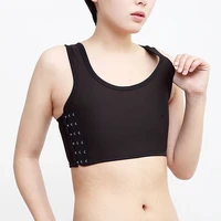 sports bra fitness top tight chest binder adjustable tank top short bustiers tomboy les gym running undershirt with elastic band