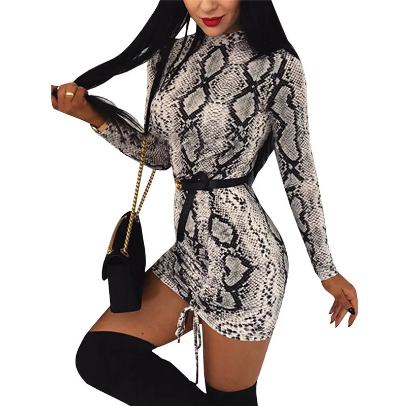 Женское облегающее платье мини со змеиным узором - купить по выгодной цене |