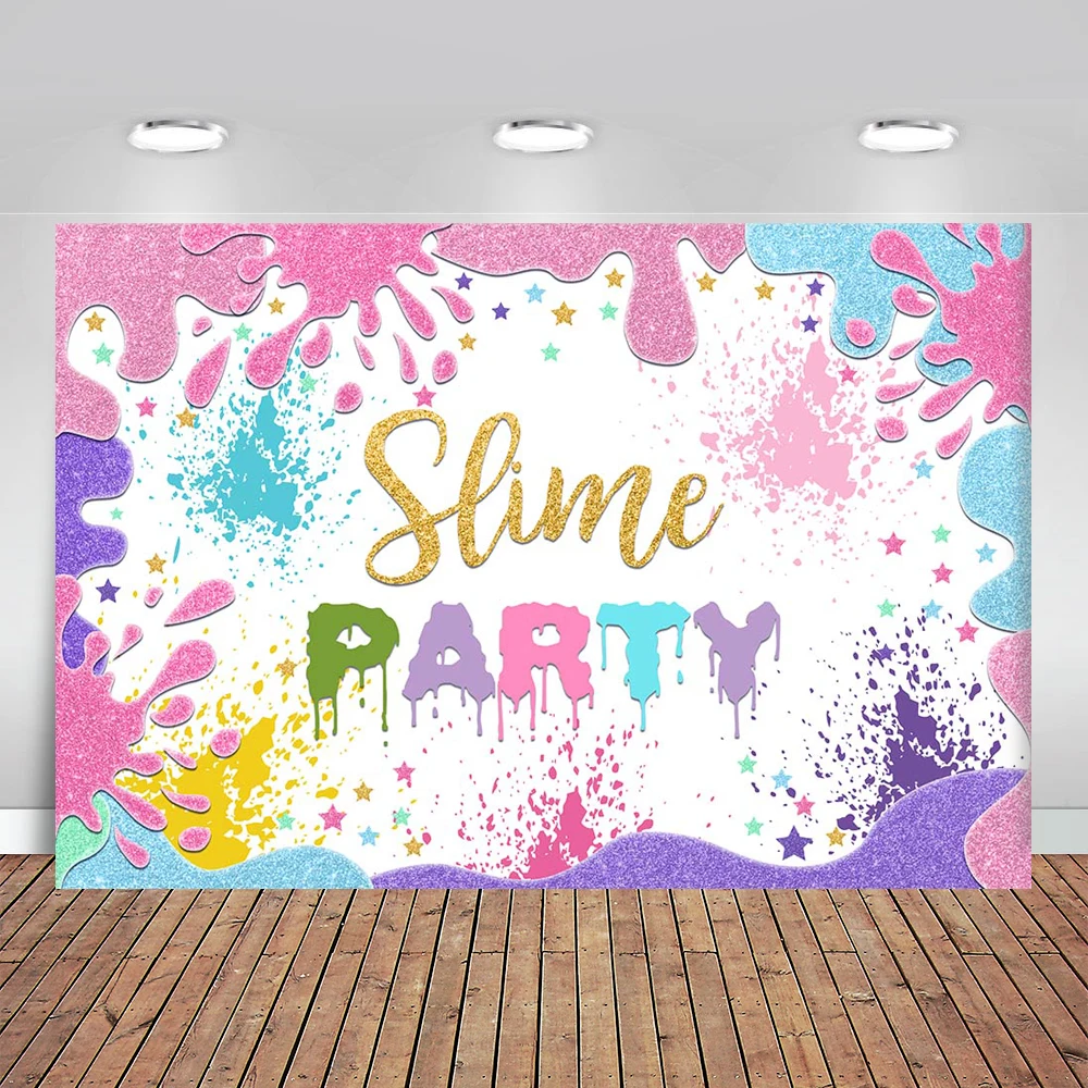 Красочный розовый и фиолетовый слайм для вечеринки дня рождения детского душа