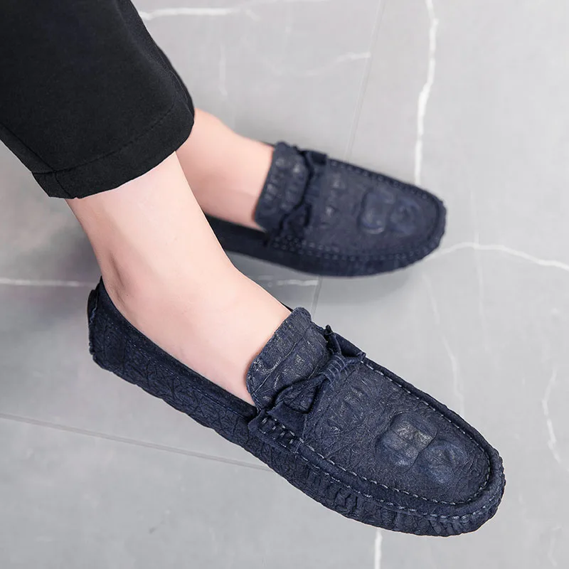 Мужские туфли на плоской подошве из натуральной кожи Повседневные Лоферы без