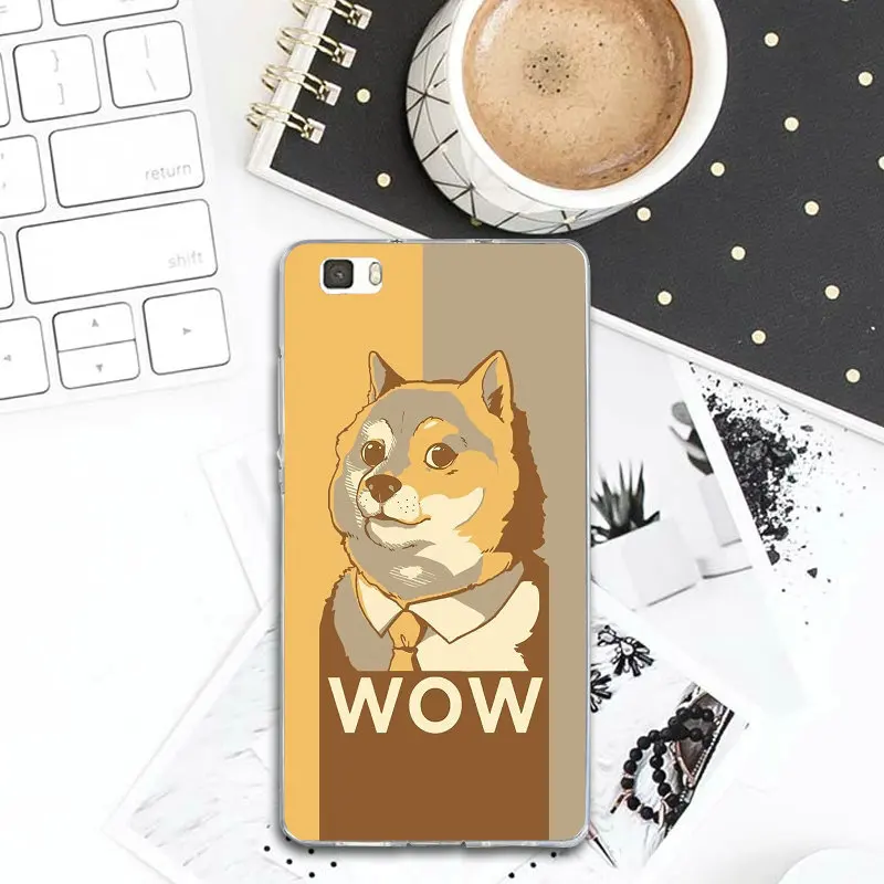 Красивые мягкие чехлы для телефонов Doge MEME из ТПУ huawei Y3 Y5 Y6 Y7 Y9 II
