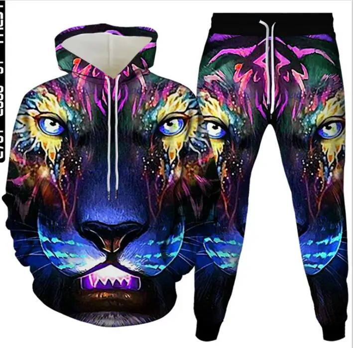 

Autumn Winter 3D The Lion King Printed Men's Hooded Sweater Set Men's Sportswear Tracksuit Long Sleeve Men's Clothing Suit DH623
