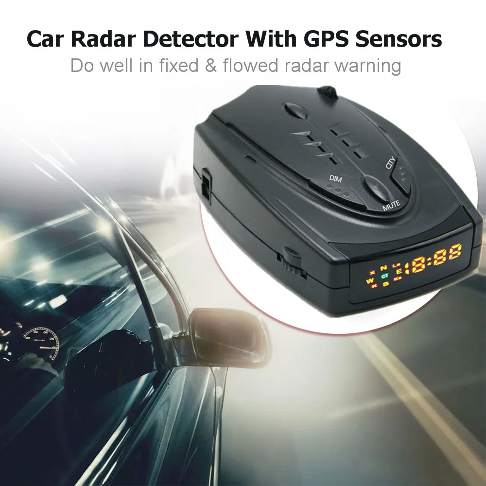 Работающего на постоянном токе 12 В в автомобиля Антирадары(G-sensor Датчик gps анти радаров полиции Скорость Авто CT K La 360 градусов для транспорта 16 Band светодиодный Дисплей - Название цвета: with GPS for Russian
