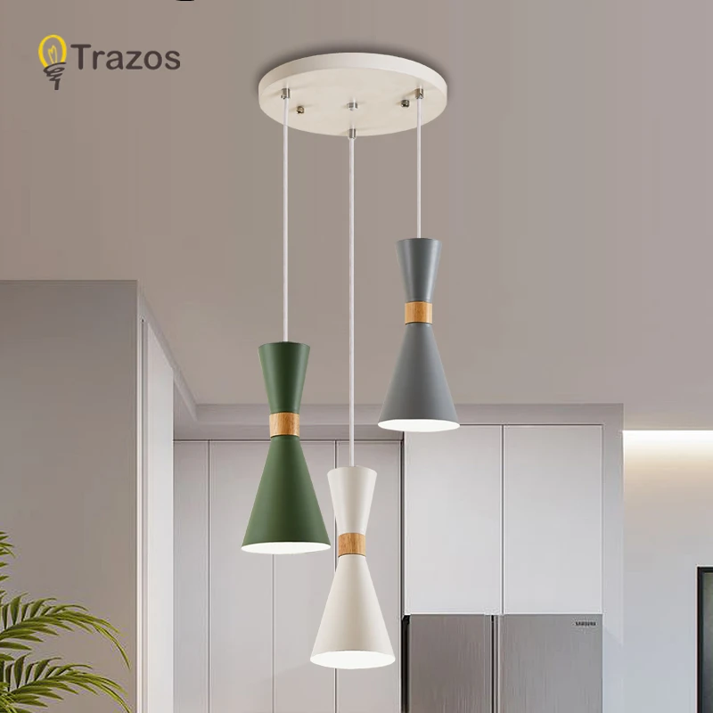 Подвесные светильники TRAZOS для гостиной фойе комнаты зеленый белый серый с