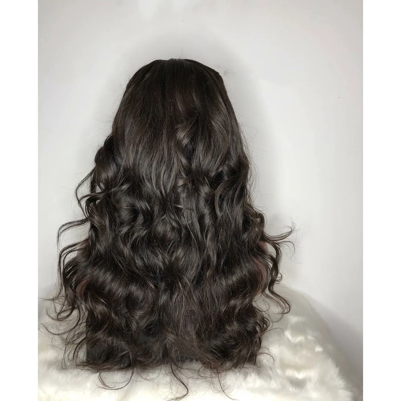 

Natural Black Middle Part Body Wave Remy Human Hair Lace Frontal Wigs With Baby Hair Pre Plucked Long Wavy Wig For Women