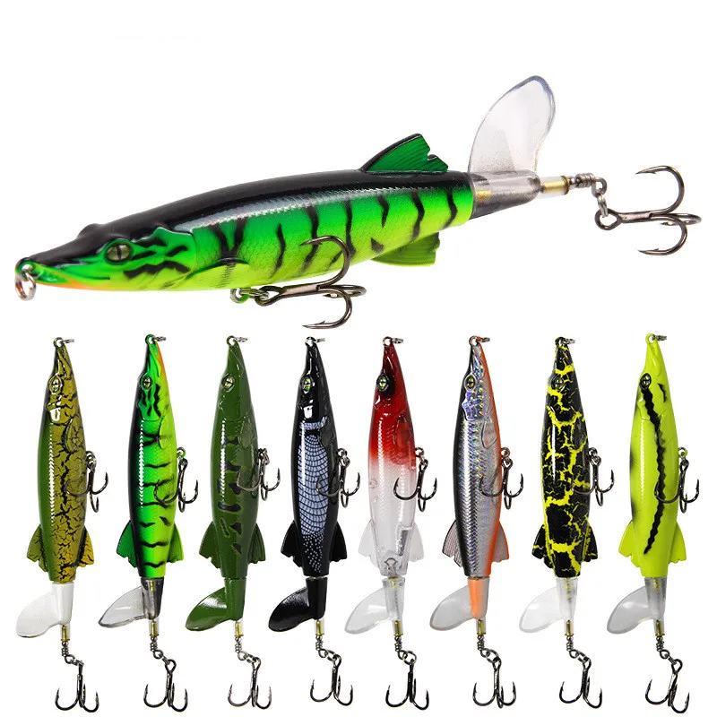 

13cm 16g New Whopper Plopper Floating Popper Fishing Lure with Rotatable Soft Tail Artificial Hard Bait Swimbait Pesca