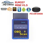 Новейший мини-сканер кодов ELM 327 V1.5 Bluetooth Vgate с чипом PIC18F25K80 OBD2, расширенный сканер кодов OBDII ELM327 V1.5