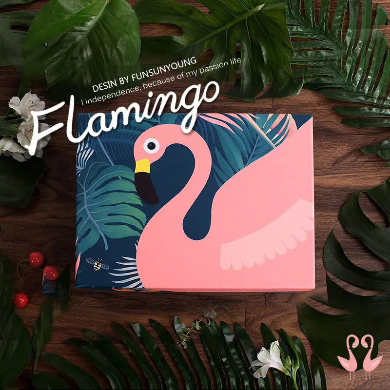 

wedding Flamingo packaging flower коробка упаковка gift bag Paper Bags with Handles boite dragees de mariage подарочные пакеты