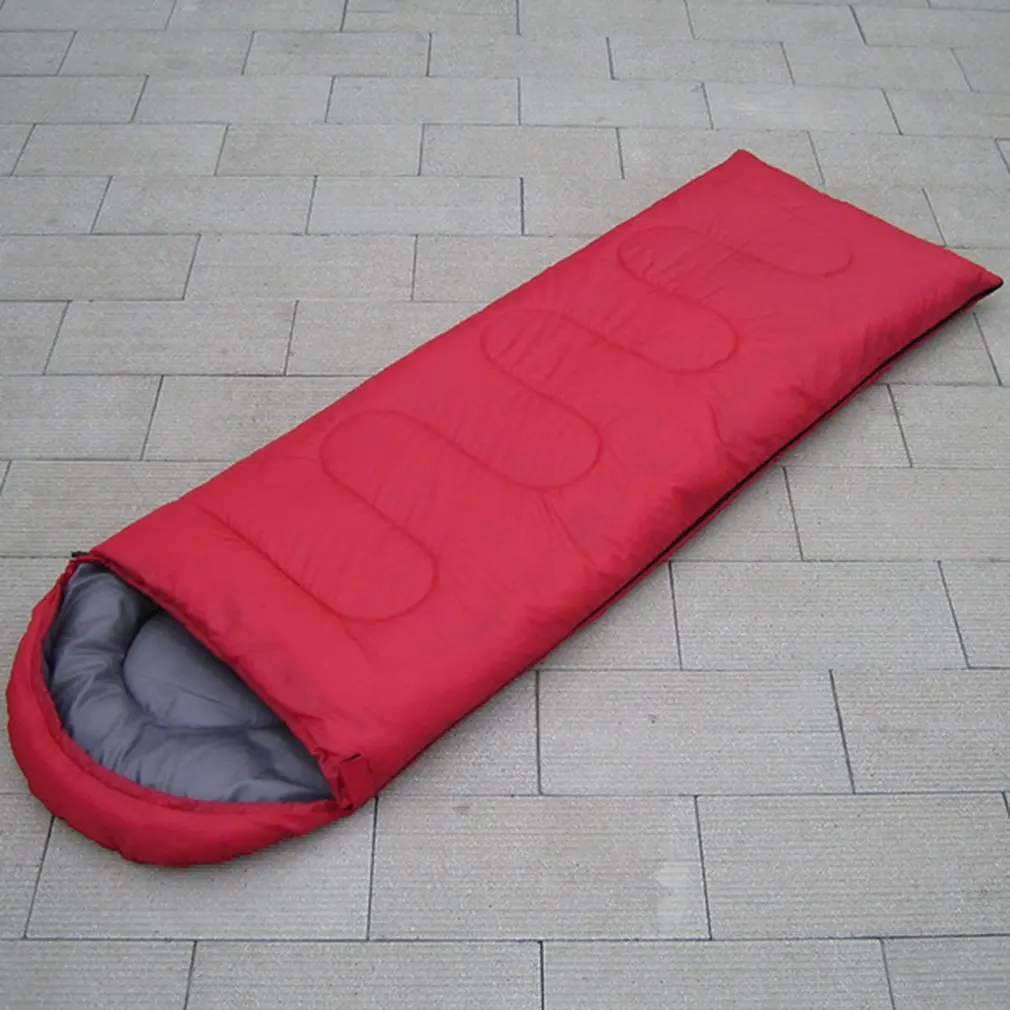 

Envelope Outdoor Camping Adult Sleeping Bag Portable Ultra Light Waterproof Travel Hiking Sleeping Bag With Cap drop shipping