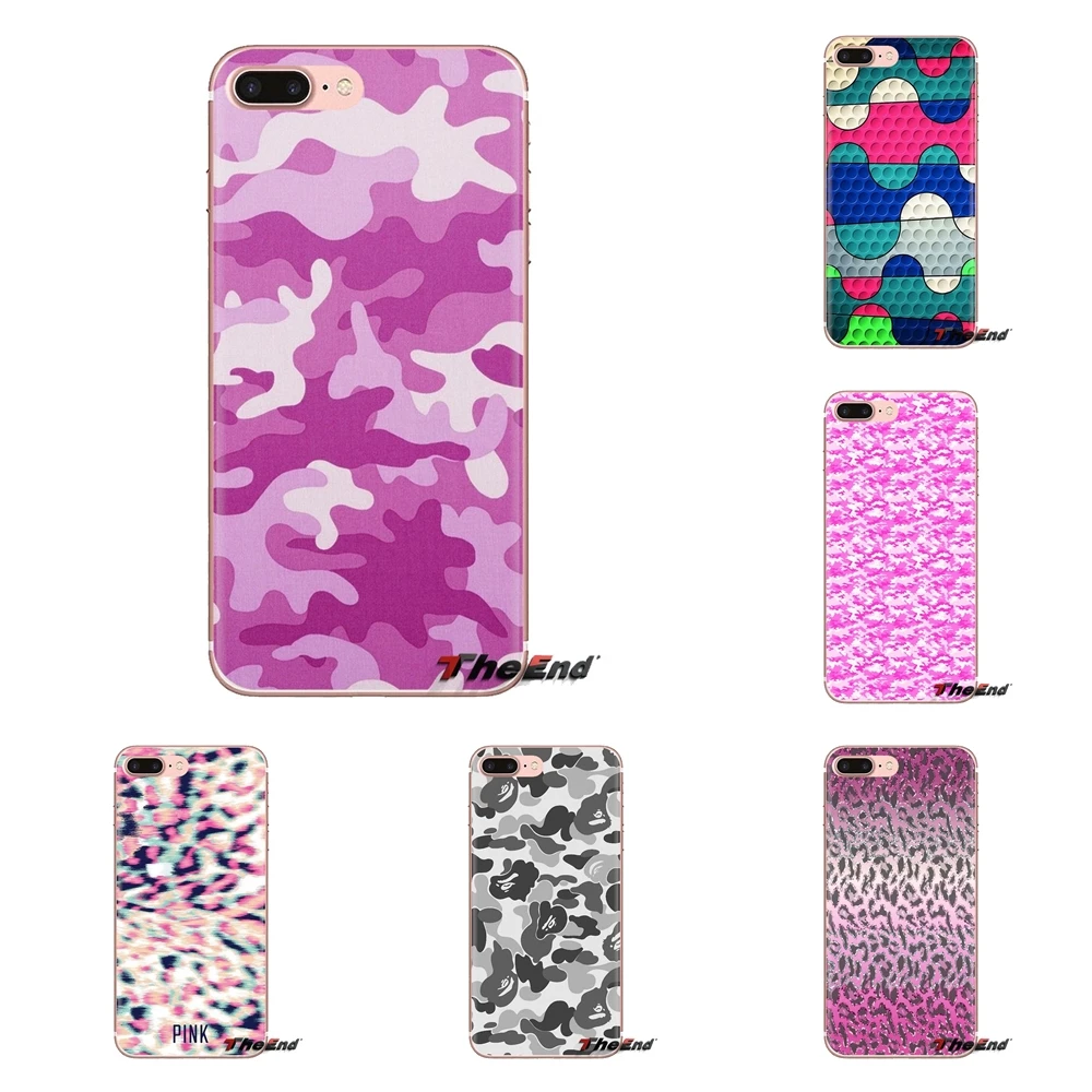 pink camouflage For Huawei G7 G8 P7 P8 P9 P10 P20 P30 Lite Mini Pro P Smart Plus 2017 2018 2019 Soft Transparent Cases Covers |