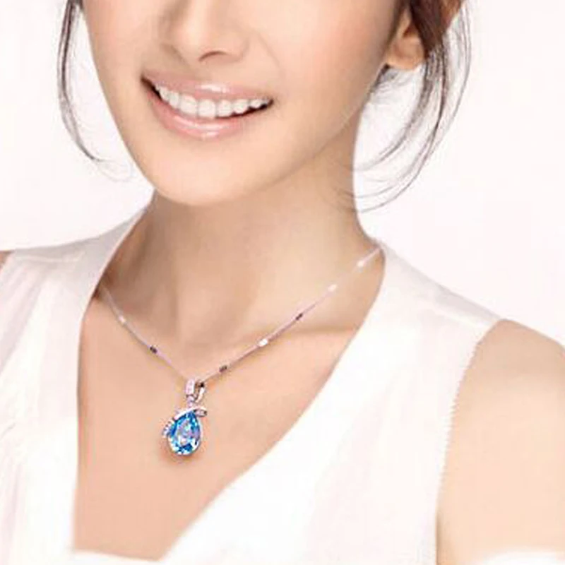 Ангел слеза кристалл ожерелье Мода вечная вода ювелирные изделия для женщин
