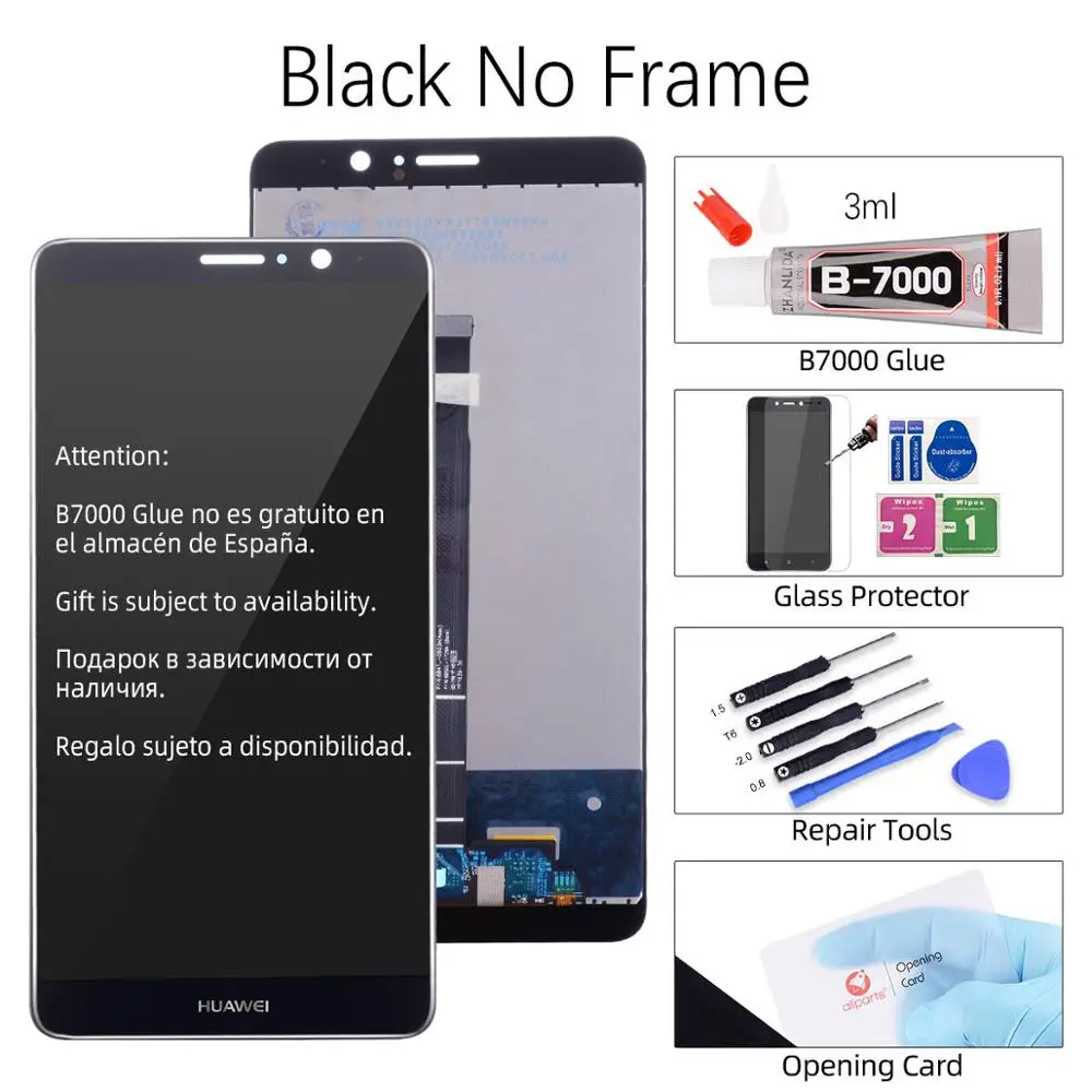 No Frame Black 5,9 '' ЖК-дисплей для huawei mate 9, сенсорный ЖК-экран, дигитайзер с рамкой, дисплей для huawei mate 9, MHA-L29, замена - Цвет: No Frame Black