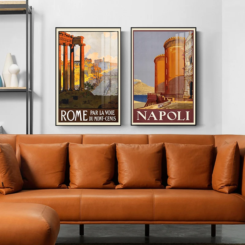 

Vintage Italy Travel Poster Wall Art Rome Napoli Venezia City Landscape Pictures Canvas Painting Print Living Room Home Decor