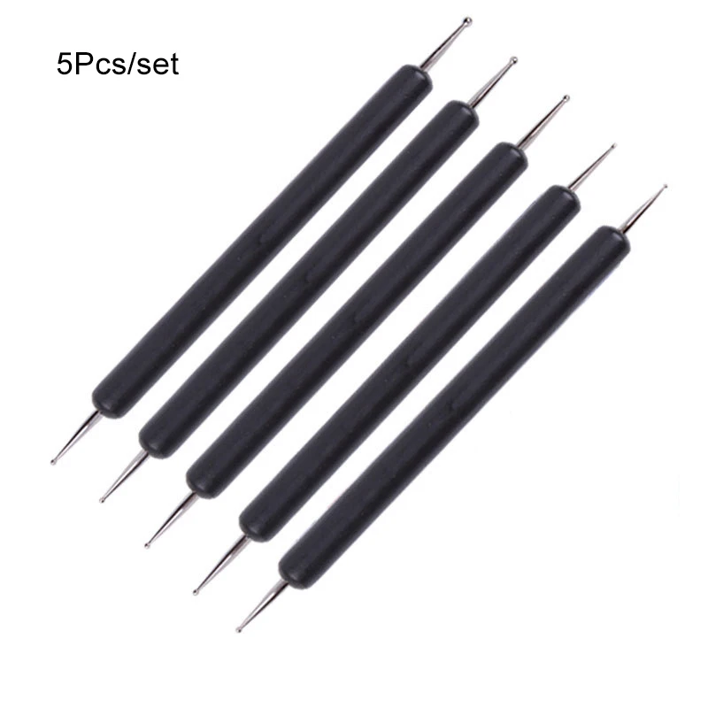 Black Dotting Pen 1 упаковка, светящиеся Стразы для ногтей, разные размеры, кристаллы для ногтей, блестящее стекло, 3D Шарм, плоская задняя сторона, стразы, флуоресцентный ноготь, художественные украшения - Цвет: Black Dotting Pen