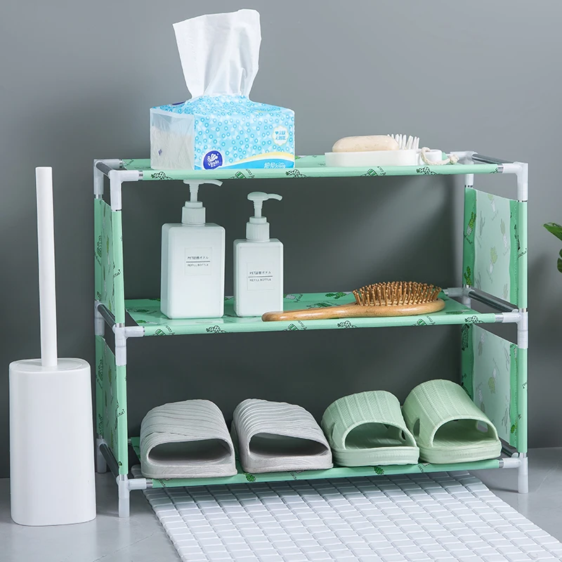 Самодельная вешалка для обуви гостиной 3-4 слоя ткани и стали стеллаж хранения