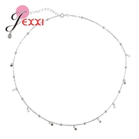 geometric 925 sterling silver round choker necklace for fashion women minimalist fine jewelry cute accessories gift