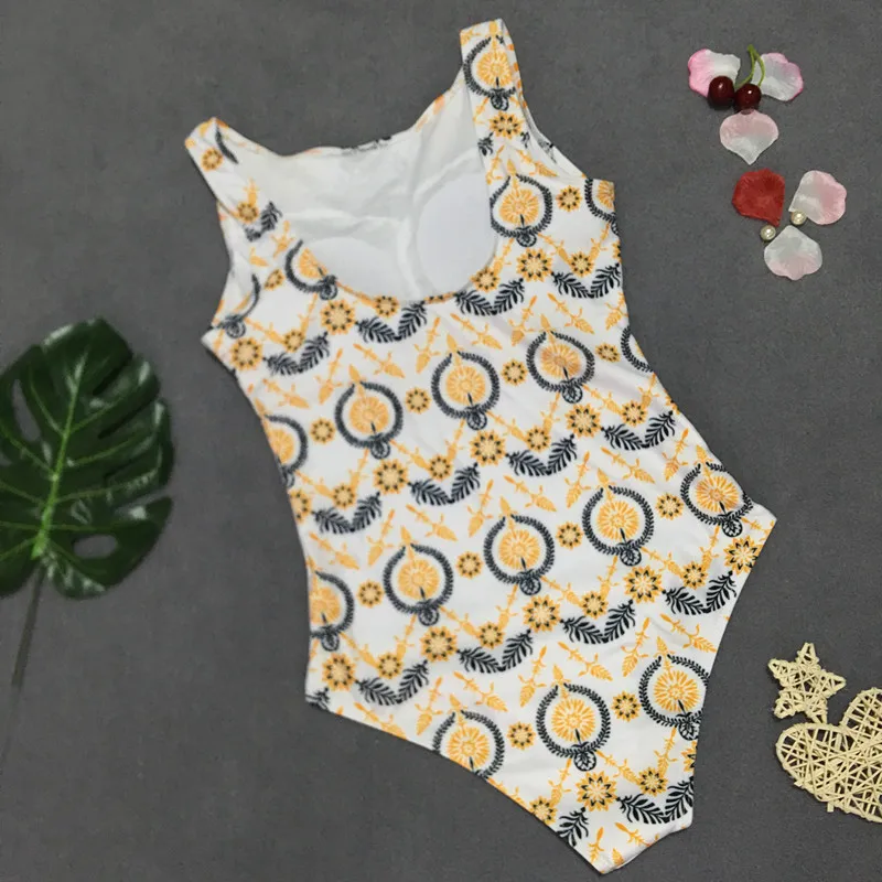 Белый слитный купальник без рукавов женские ретро бикини спортивные Монокини