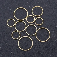 10pcs 3 size charm geometry round golden stainless steel pendant open frame hollow mold frame diy jewelry found