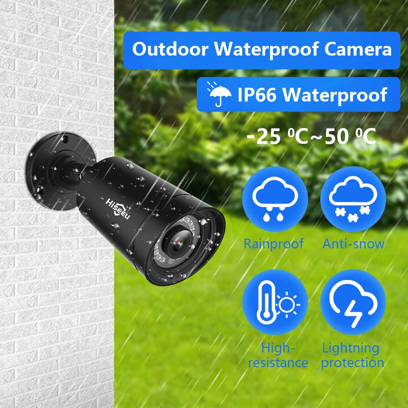 

Hiseeu 5MP AHD Security Camera Surveillance System Kit Face & Human Detection 8CH DVR H.265 Day/Night Recording Outdoor Camera