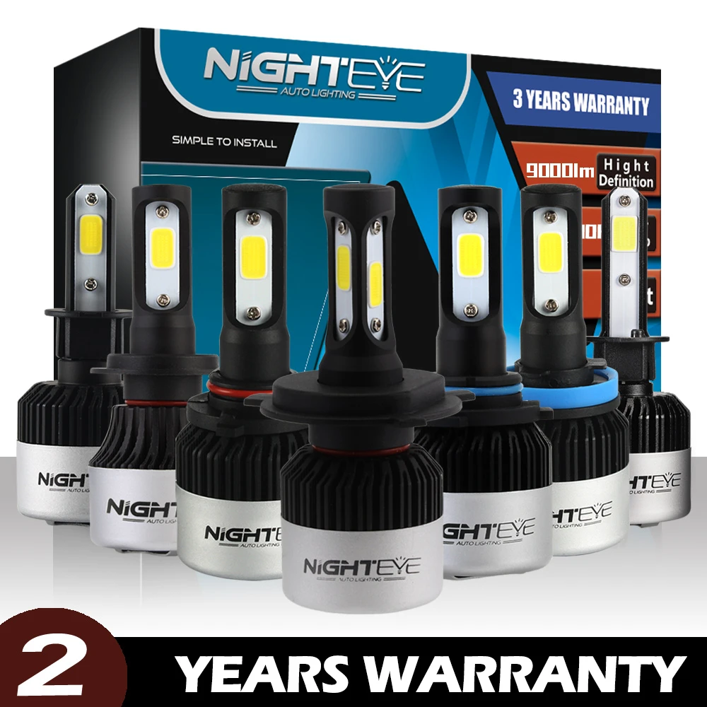 Фара NIGHTEYE S2 COB Luces H7 светодиодный H4 Para автомобильная фара H1 H11 H8 H9 9005 9006