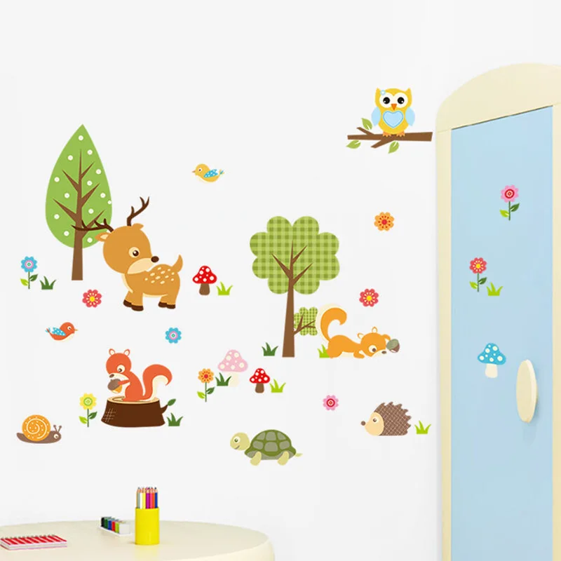 Креативные наклейки на стену анимальный декор в виде совы зоопарке Детский милый