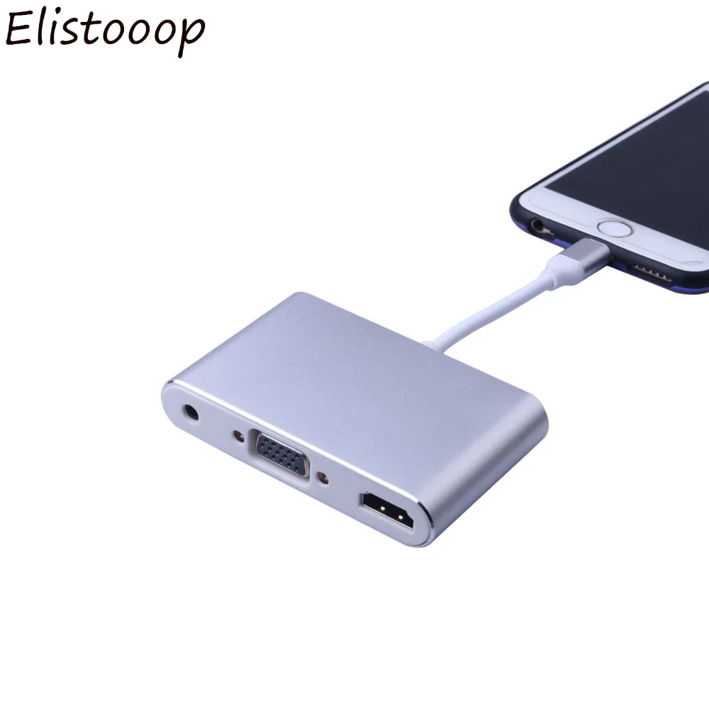 Переходник с Lightning на HDMI VGA аудиоразъем Кабель-адаптер для ТВ iPhone X 8 7 Plus 6 6S iPad серии
