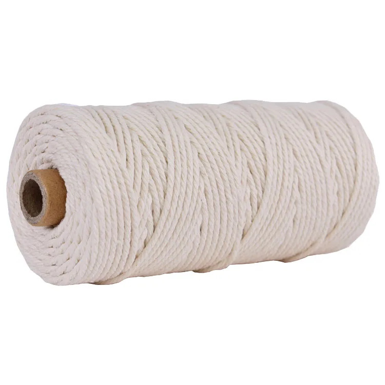

3Mm 100% Katoenen Draad DIY Huishoudtextiel Bruiloft Decoratie Kleur Trekkoord Beige Twisted Craft Lace String Rope