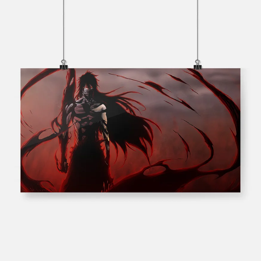 

Ichigo Final Getsuga Tenshou Bleach Poster Framed Wooden Frame Canvas Painting Wall Art Decor Study Home Decoration Prints