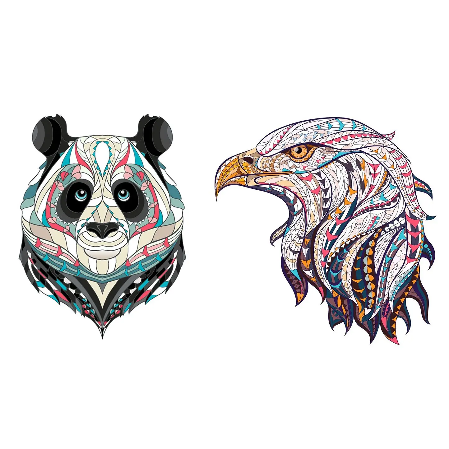 

2PC Wooden Jigsaw Puzzle Puzzle Board Set Toy Interesting Wooden Puzzles for Adults Kids Gifts Games Toys, Panda & Eagle