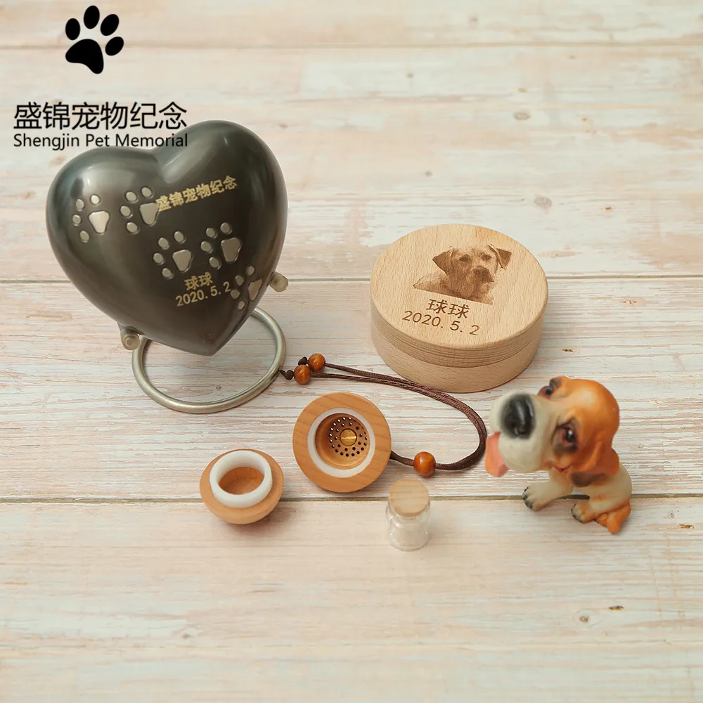 ПЭТ мемориальная Фоторамка деревянная коробка и кулон шар надгробие для памяти