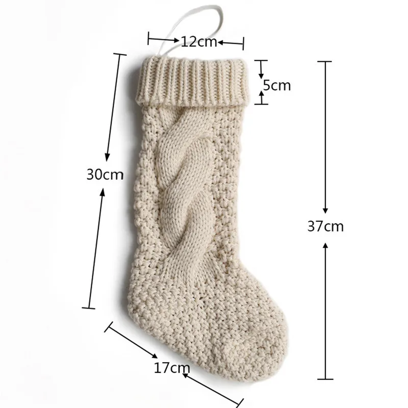 

Sock Christmas Knitted Stockings Decor Festival Gift Bag Fireplace Xmas Tree Hanging Ornaments Decor Red White Christmas Sock