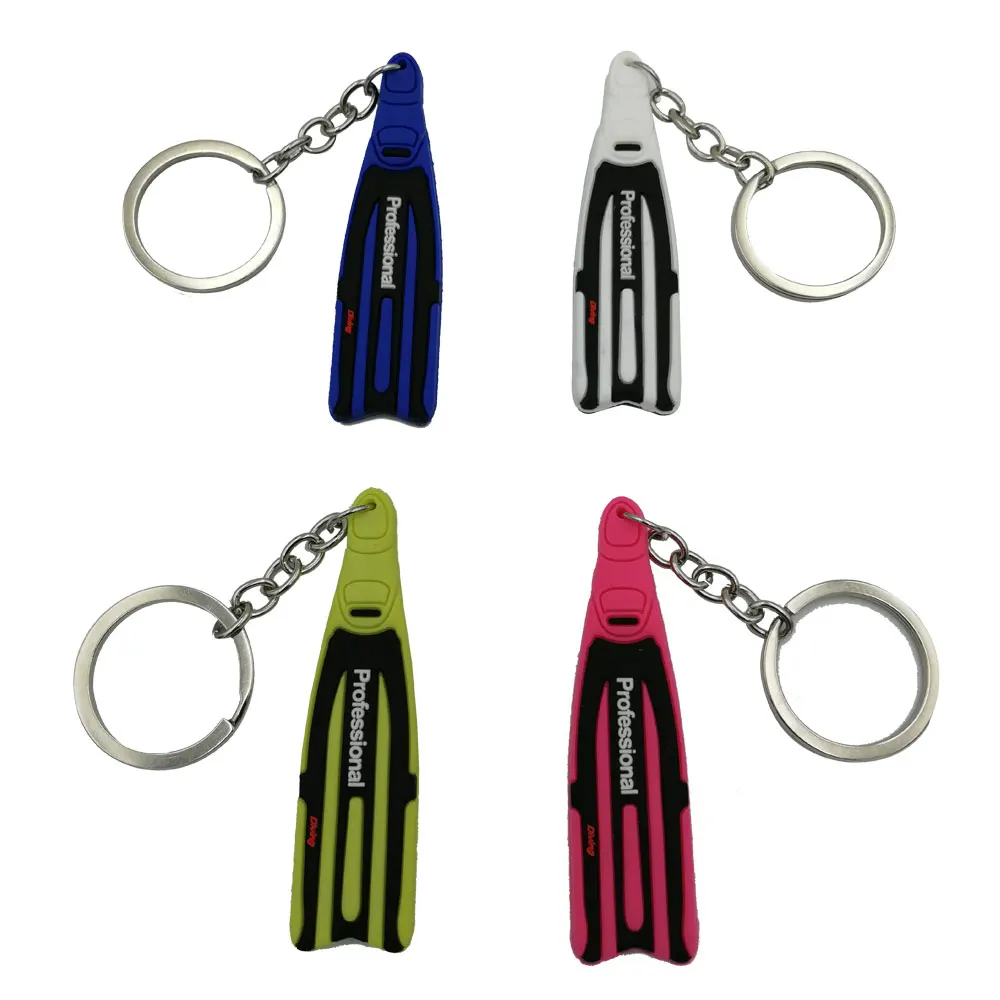 4Colors Mini Scuba Diving Fin Key Chain KeyChain Diver Swimming Gift Key Ring
