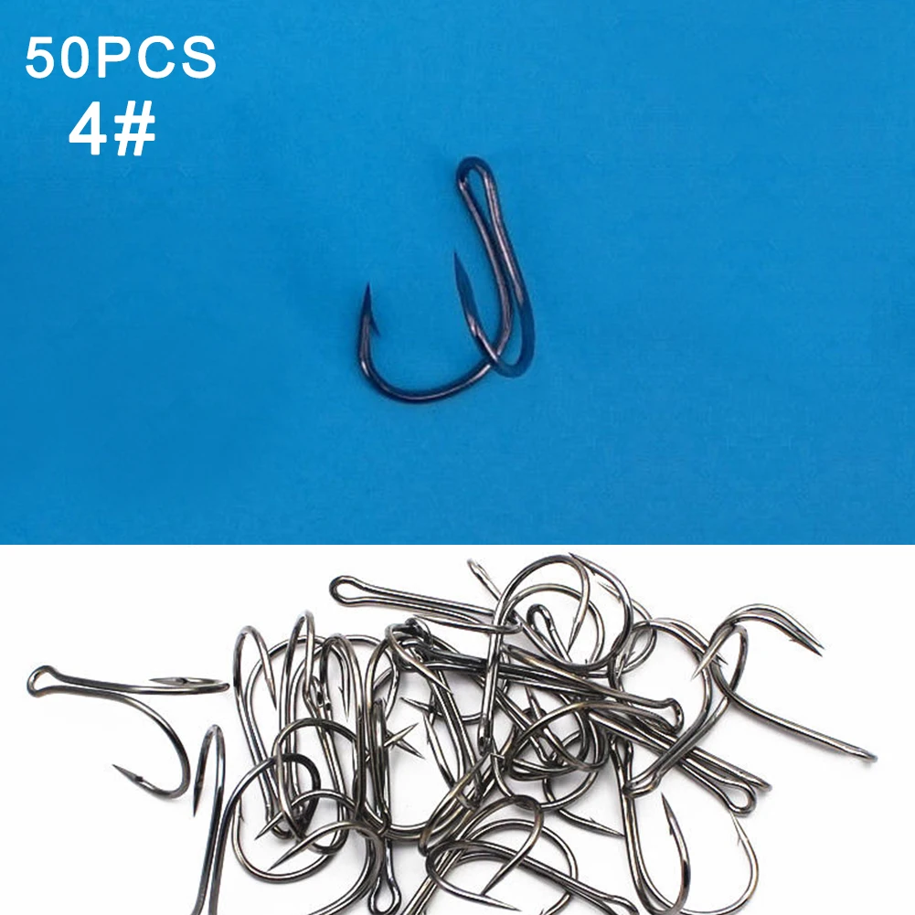 50 шт./упак. рыболовная сталь легкий двойной рыболовный крючок держатель для
