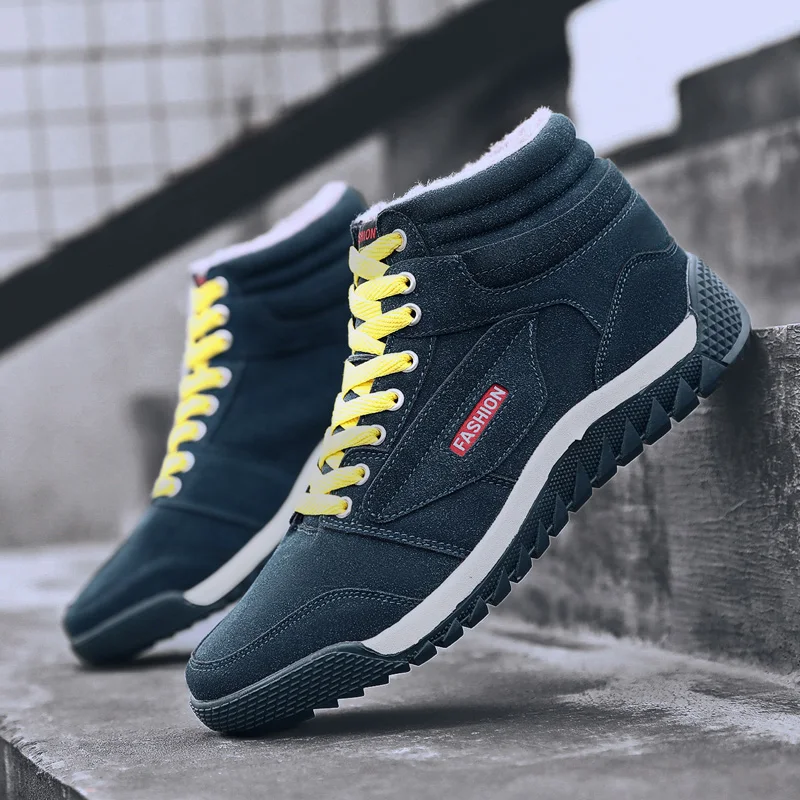 New winter cotton shoes men's high fashion plus velvet warm boots outdoor non-slip waterproof versatile wear casual |