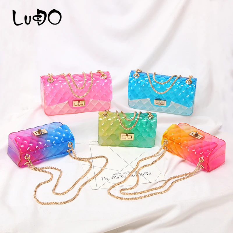 

Милые конфетные желейные сумочки для девочек, женские повседневные пляжные сумки на плечо, сумка-мессенджер через плечо с клапаном, женские...