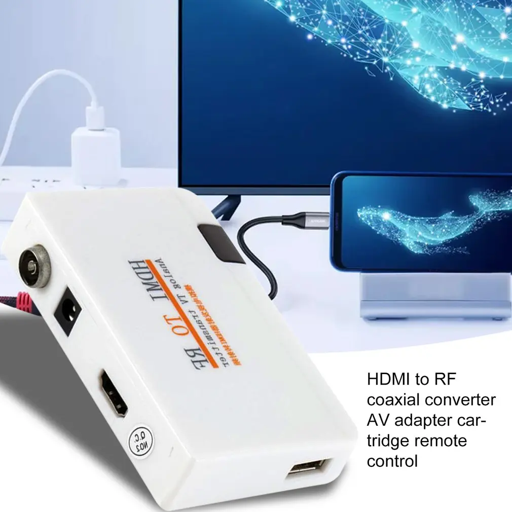 HDMI к РЧ коаксиальный преобразователь AV адаптер коробка ж/пульт дистанционного