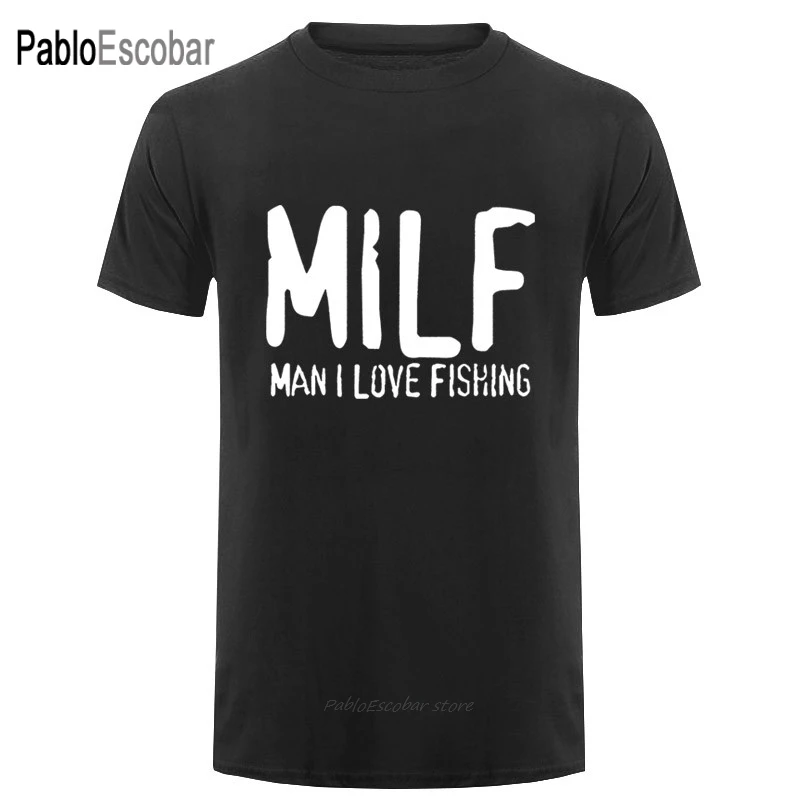 Milf Man I Love футболка рыбака модная мужская с принтом Хлопковая круглым
