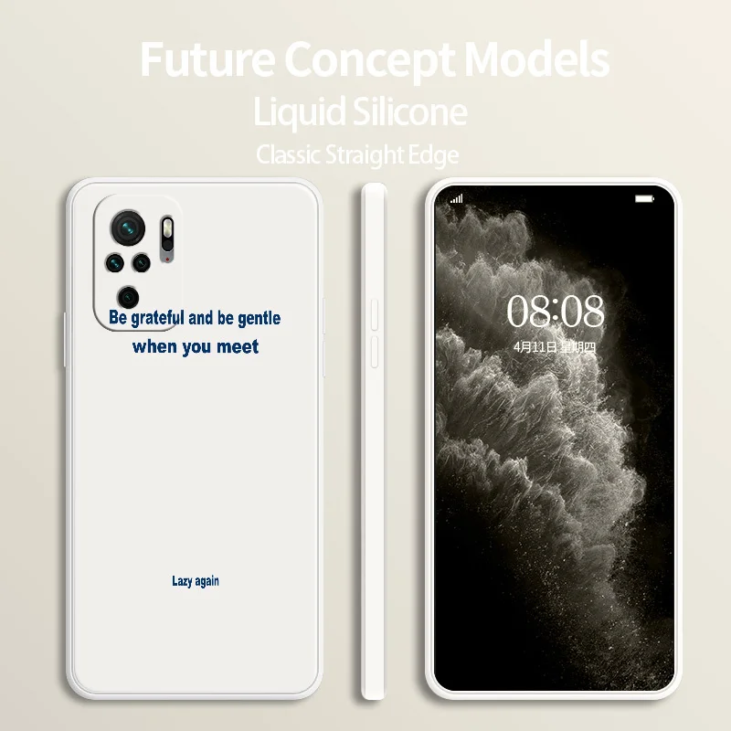 

Simple Words Phone Case For Xiaomi Redmi Note 10 10S 9T 9 8 7 Pro MAX Redmi 9 9A 9T K40 K30 K20 Pro Liquid Silicone Cover