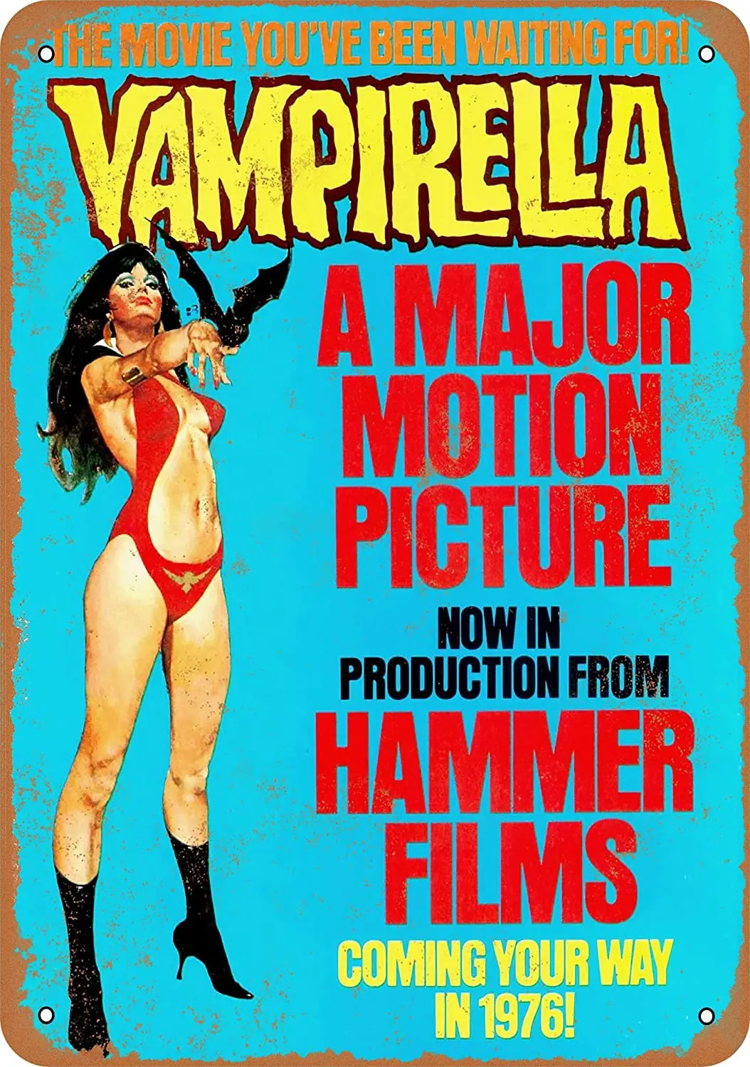 

WallColor 8*12 Metal Sign 1976 Vampirella Movie Vintage Look