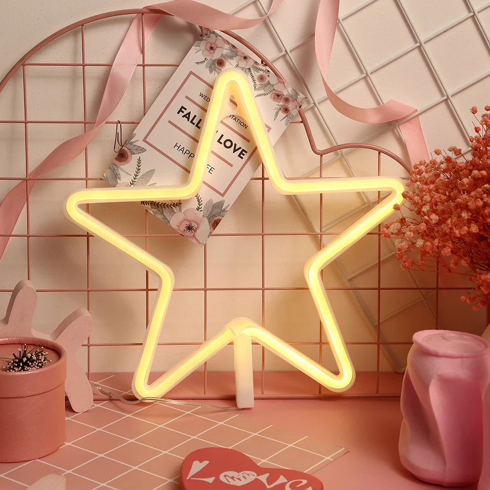 

Креативный неоновый светильник в виде звезды, прикроватный ночник для кофе, романтические подарки на годовщину, художественные декоративн...