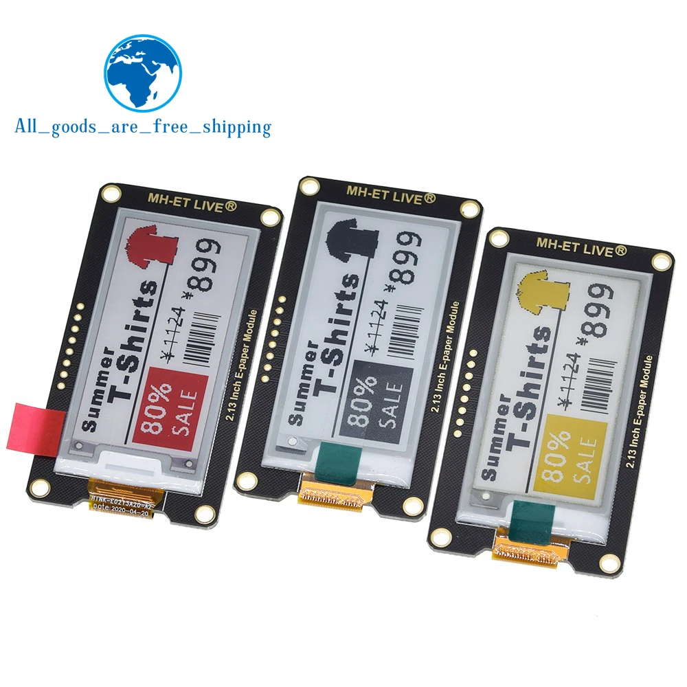 Модуль электронной бумаги 2,13 дюйма, 2,13 дюйма, E-Ink, экран дисплея EInk, поддержка SPI для Arduino UNO STM32 Raspberry PI ESP32