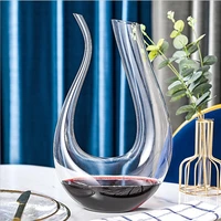 big glasses decanter 1500ml u shaped brandy champagne crystal red wine glasses jug pourer aerator for family bar