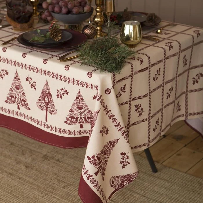 Скатерть "Доляна" Merry Christmas 146х110см 100%хл рогожка 164 г/м2 4980260